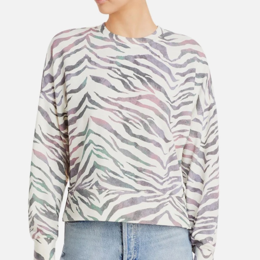 Rails Marlo Ivory Gradient Tiger Stripe Sweatshir… - image 1